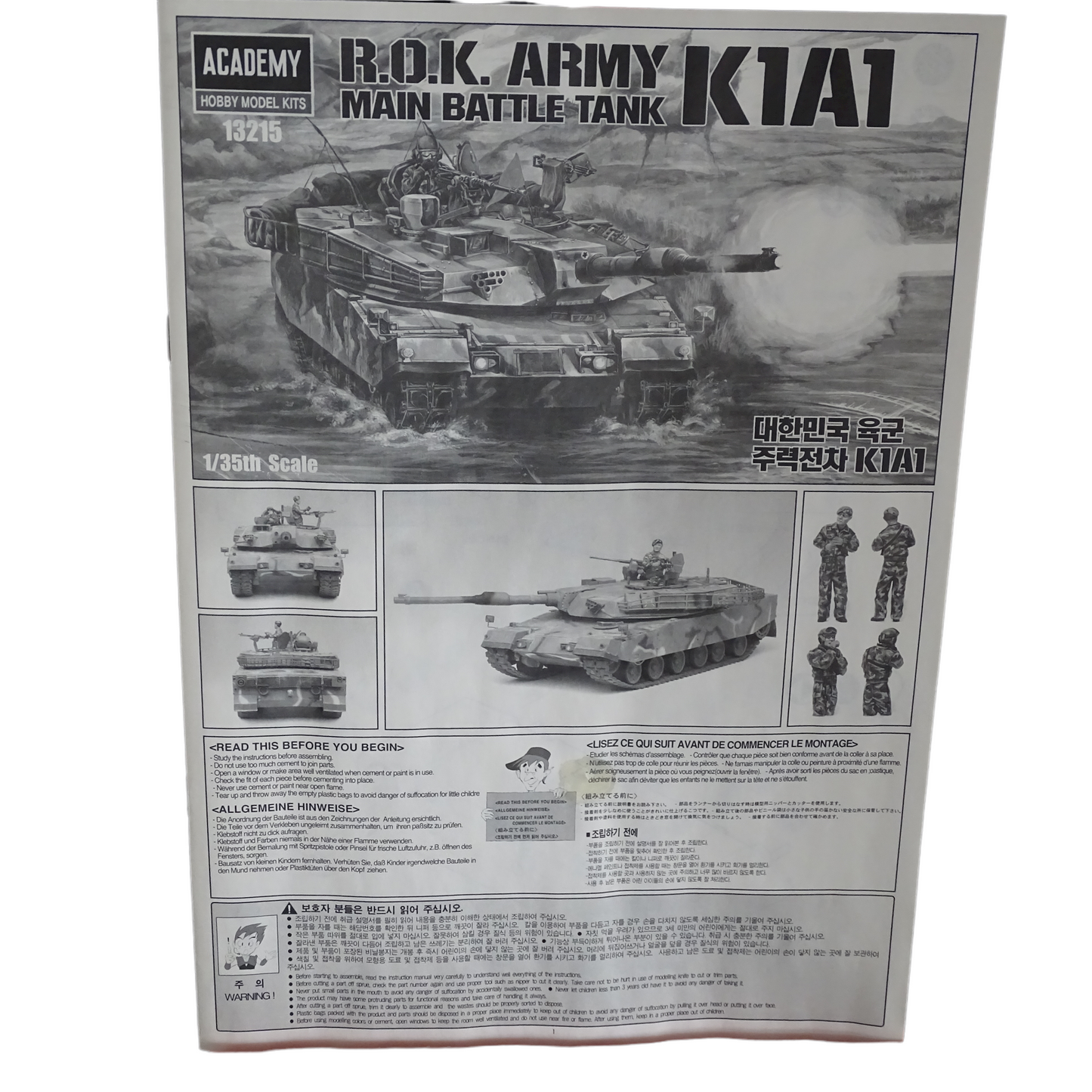 Maquette ROK Army MBT K1A1 Miniature 1/35 d'un tank motorisé - Academy