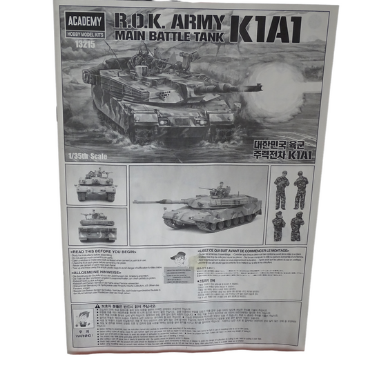 Maquette ROK Army MBT K1A1 Miniature 1/35 d'un tank motorisé - Academy