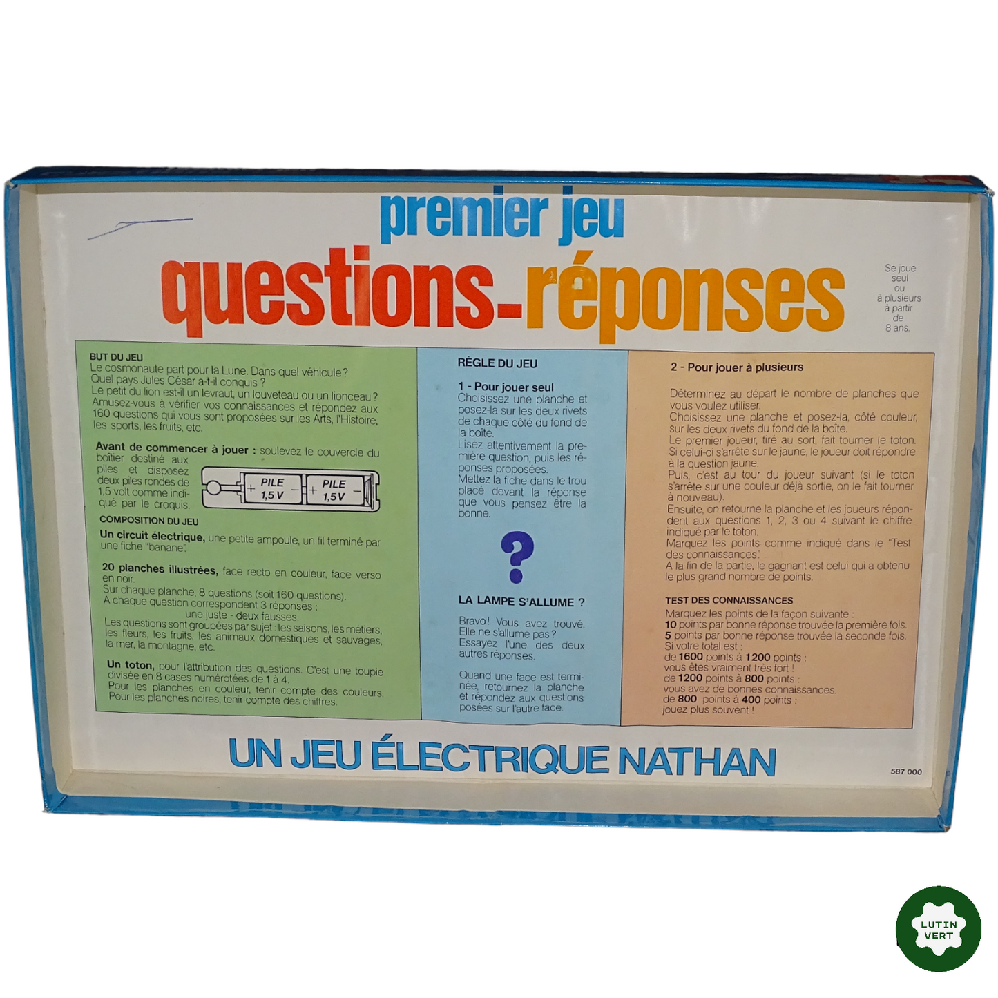 Premier jeu questions-réponses d'occasion NATHAN - Dès 8 ans | Lutin Vert